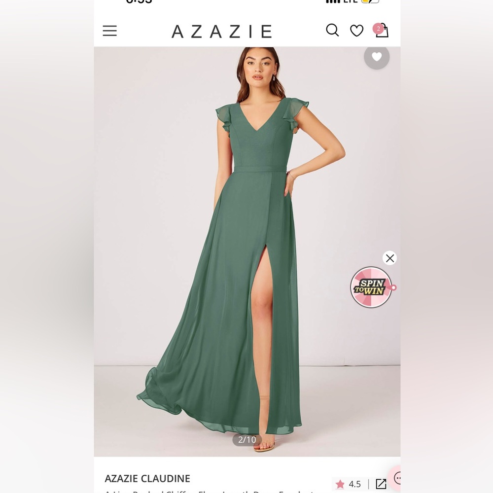 Azazie Claudine Dress in Eucalyptus - size A6